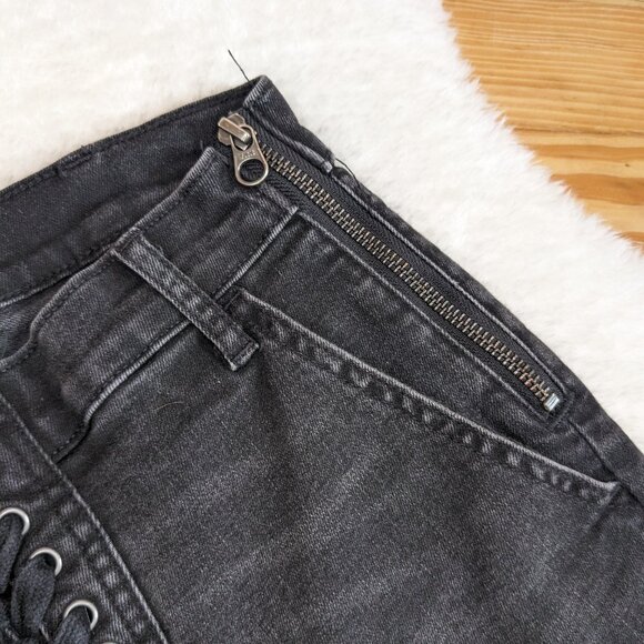 GAP Lace Fly Side Zip Skinny Jeans in Faded Black - Picture 6 of 13